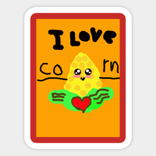 i love corn Sticker